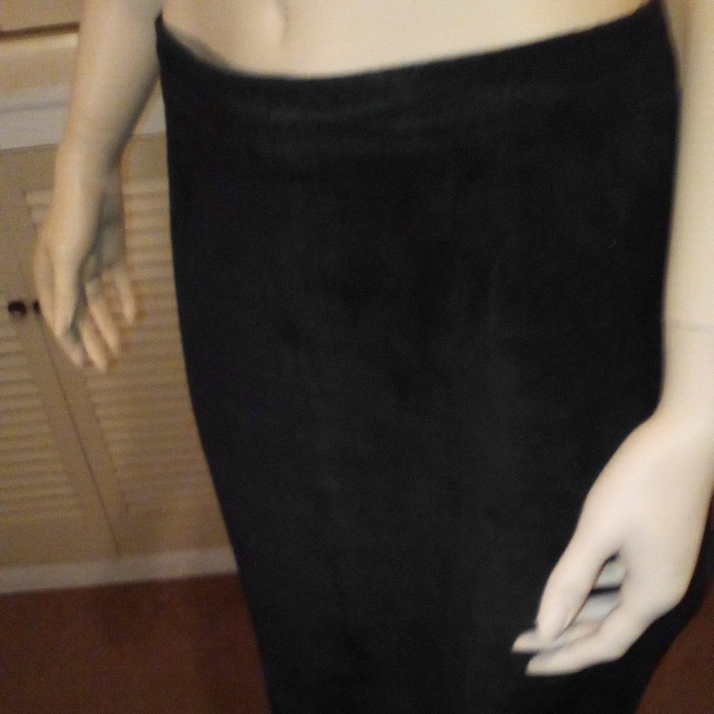 Black Suede Skirt Knee Length Size 9/10